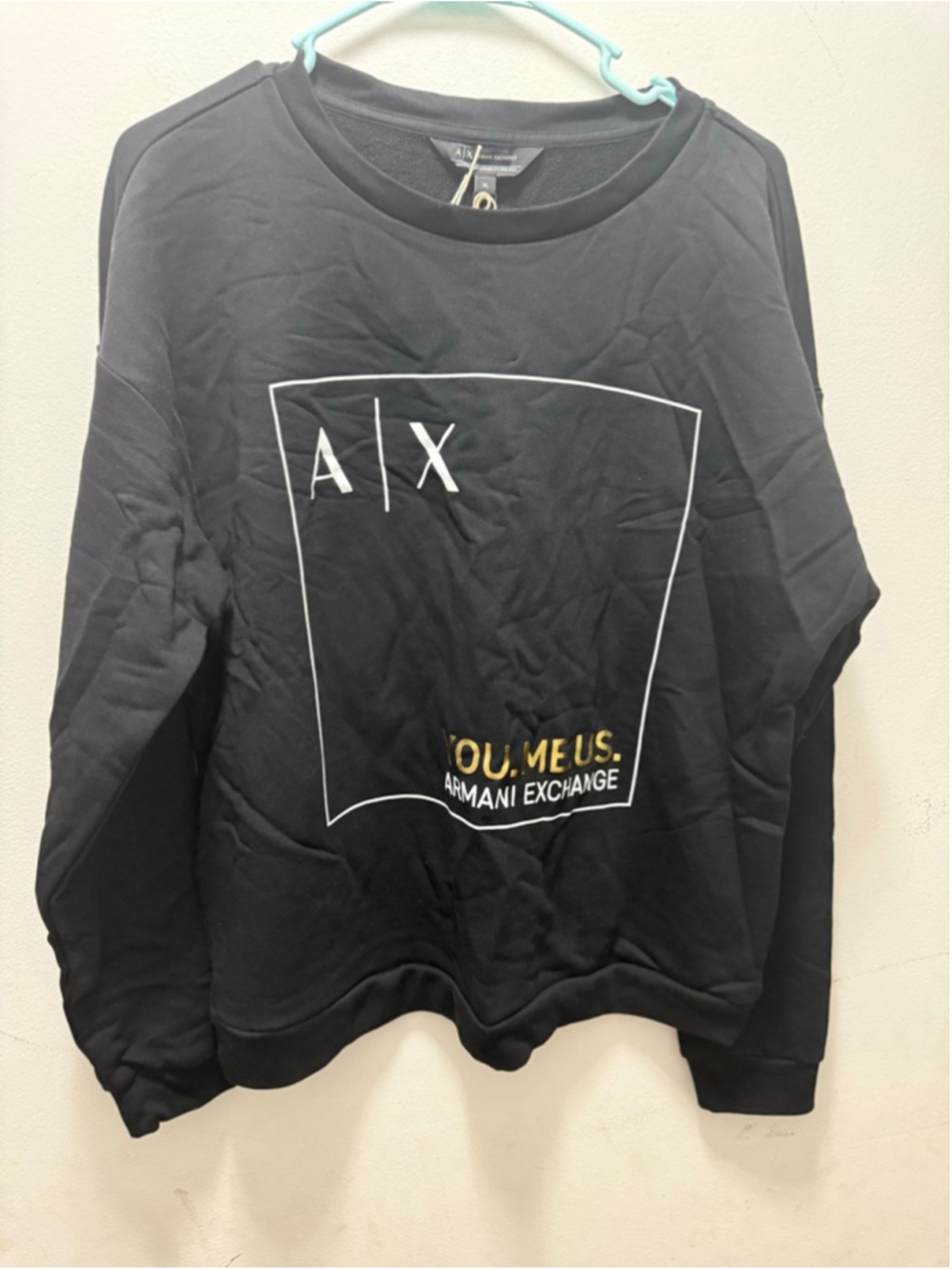 Men’s Armani Exchange Black Gold Logo Sweatshirt XL